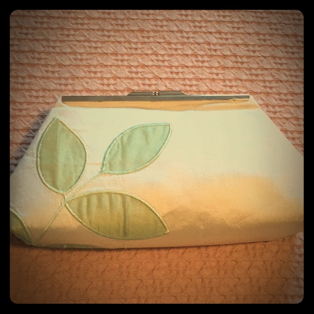 Raw silk evening bag